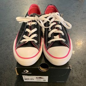 Converse All Star Double Tongue Black/Pink/White  Junior 3 New